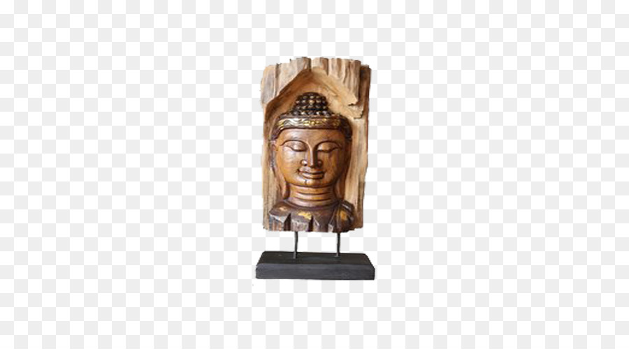 Sud-est Asiatico intaglio del Legno, la Buddhità - Sud-est Asiatico scultura in legno Buddha testa ornamento