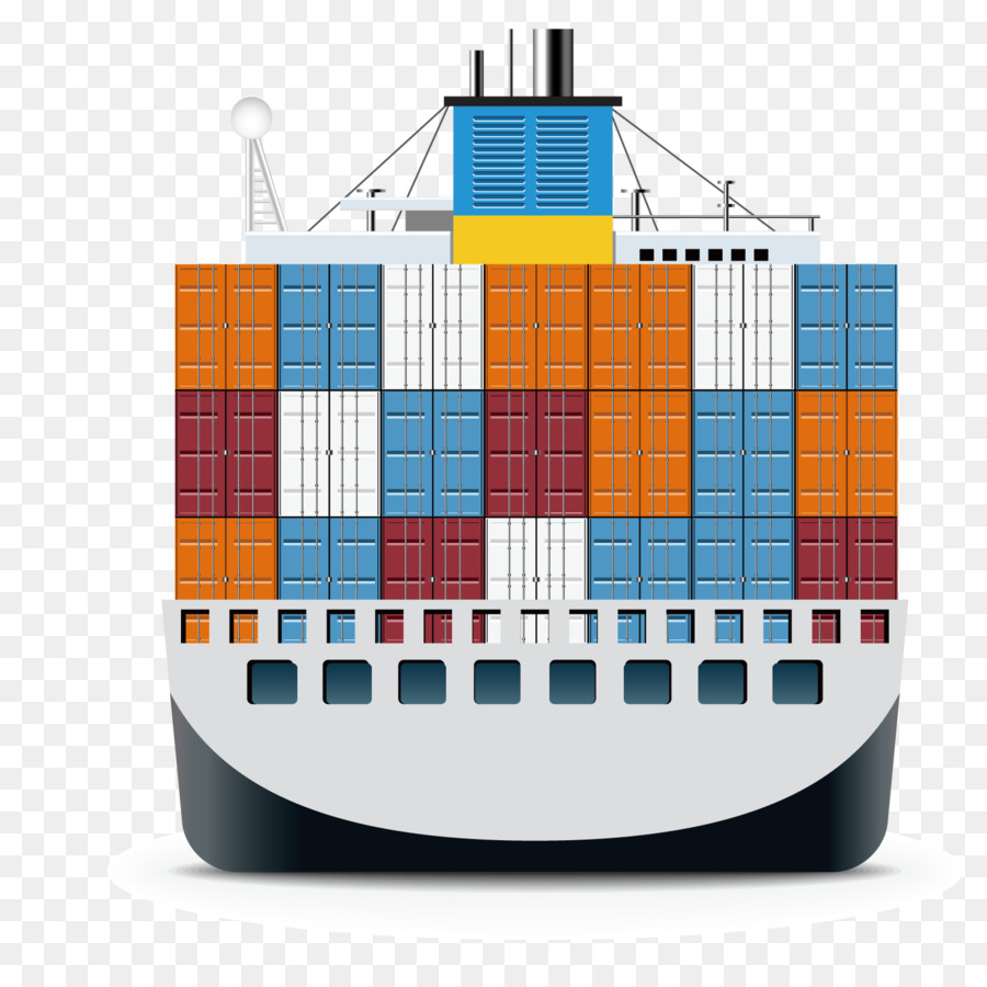 Fracht-Fracht-Spedition-Logistik Güterverkehr - Vektor-Kreuzfahrtschiff