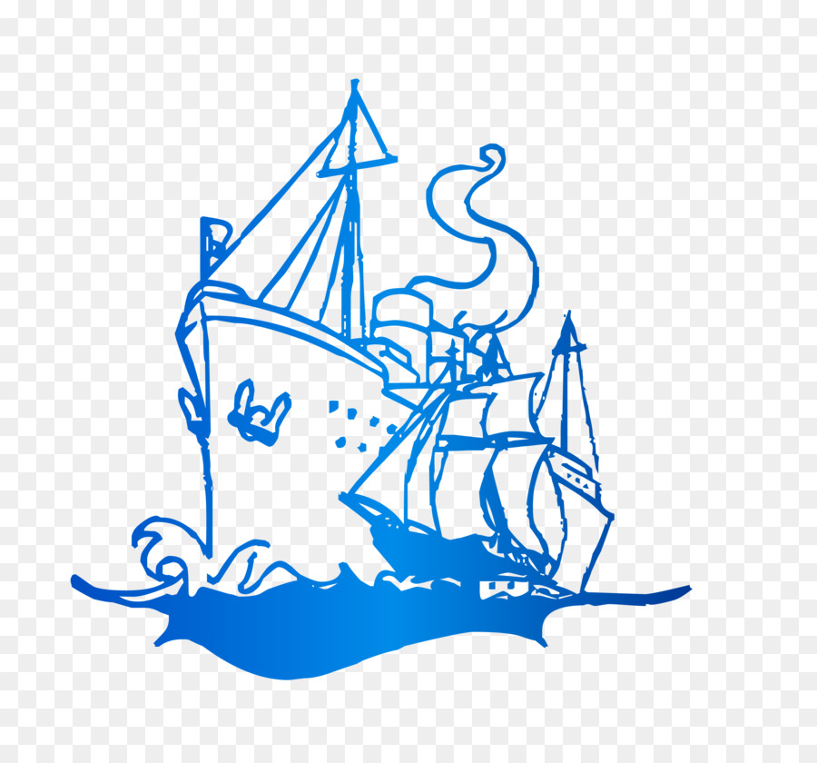 Nave a vela di Adobe Illustrator - Vettore blu sail sail