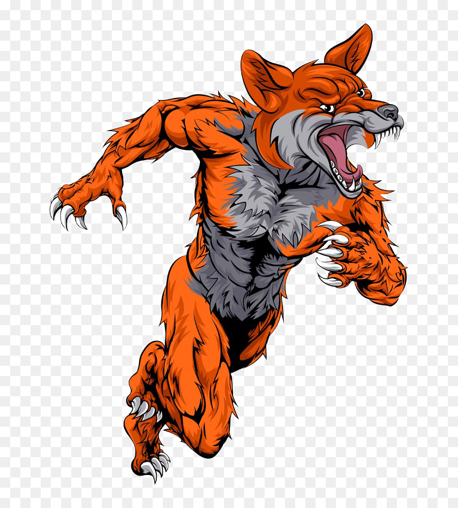 Maskottchen Fox Grafik-design-Illustration - Laufen Werwolf