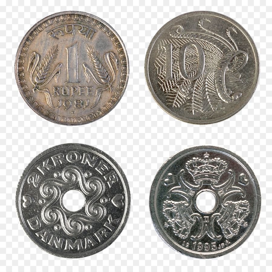 Dänische krone Indische Rupie Währung Banknote Münze - Rupie-Münzen und Cent