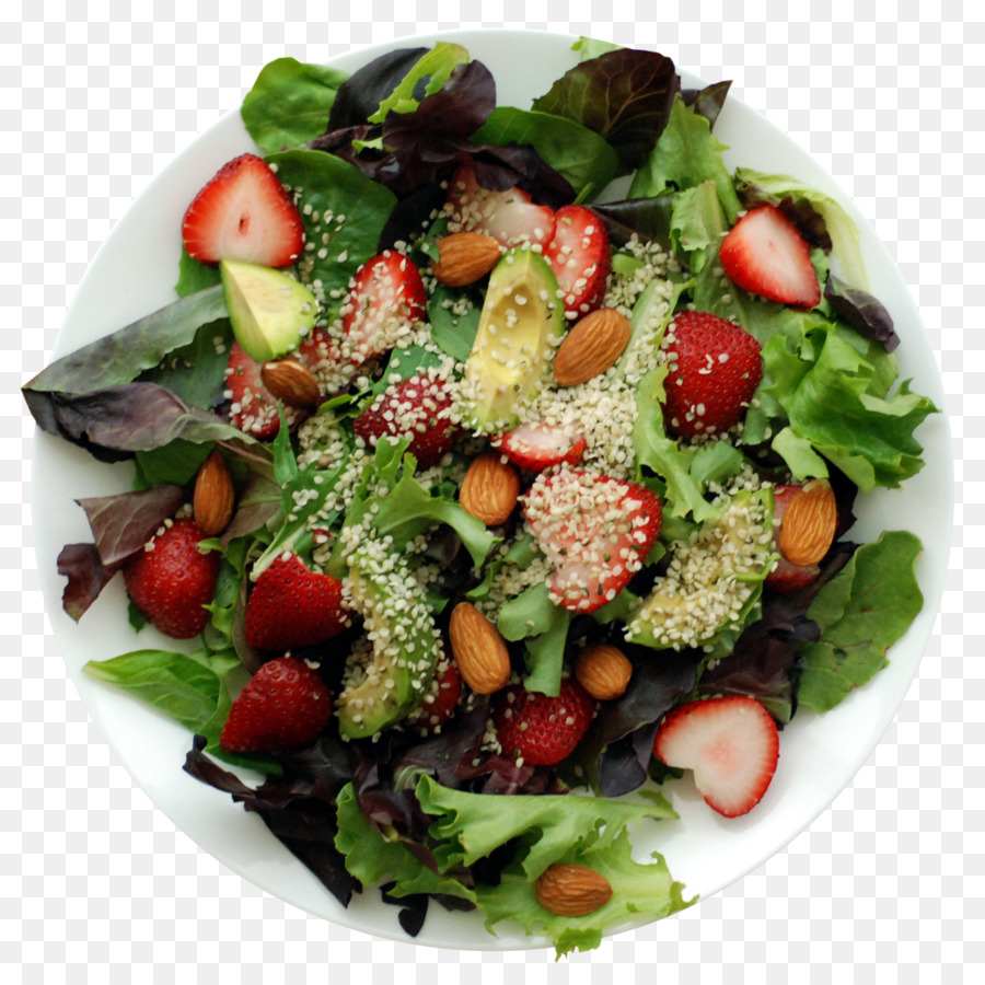 Spinat-Salat-Obst-Salat-Avocado-Erdbeer-Salat - Salat