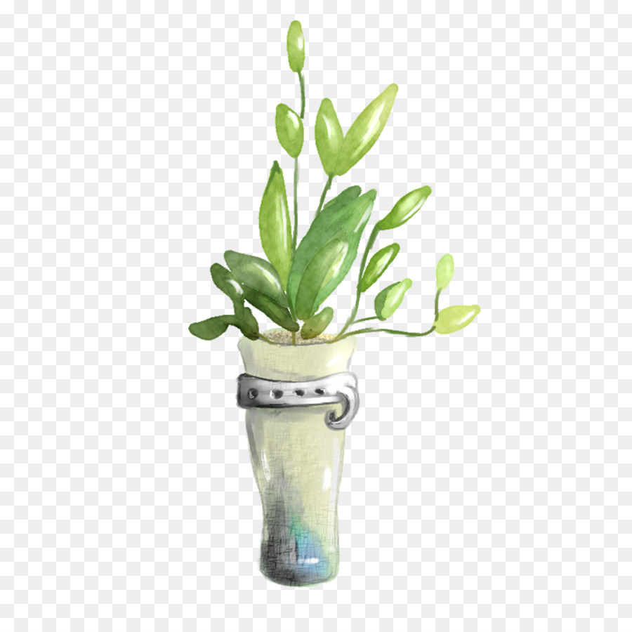 Vaso Illustrazione - Foglia Verde Vaso