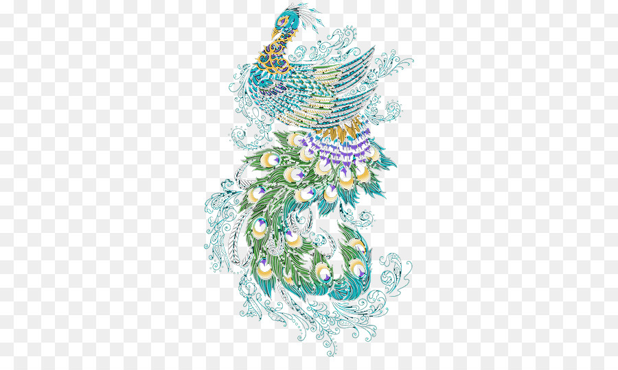 Cơ thể đồ trang sức Ngọc Mẫu - peacock xanh