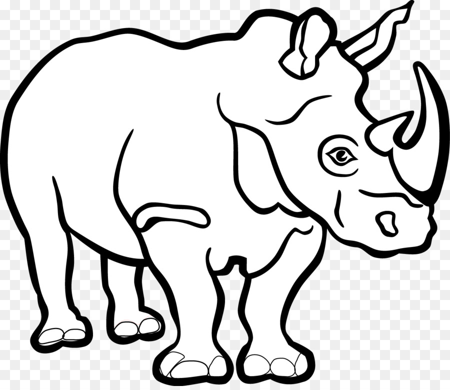 Schwarze Nashorn Clip art - Vektor rhino