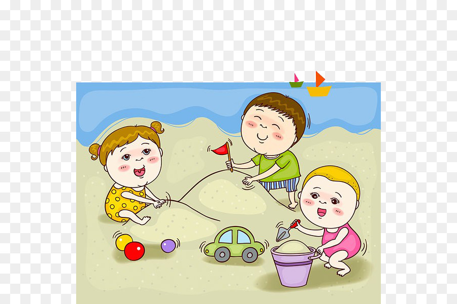Bambino di Fare credere Sand Play - I bambini giocano sabbia