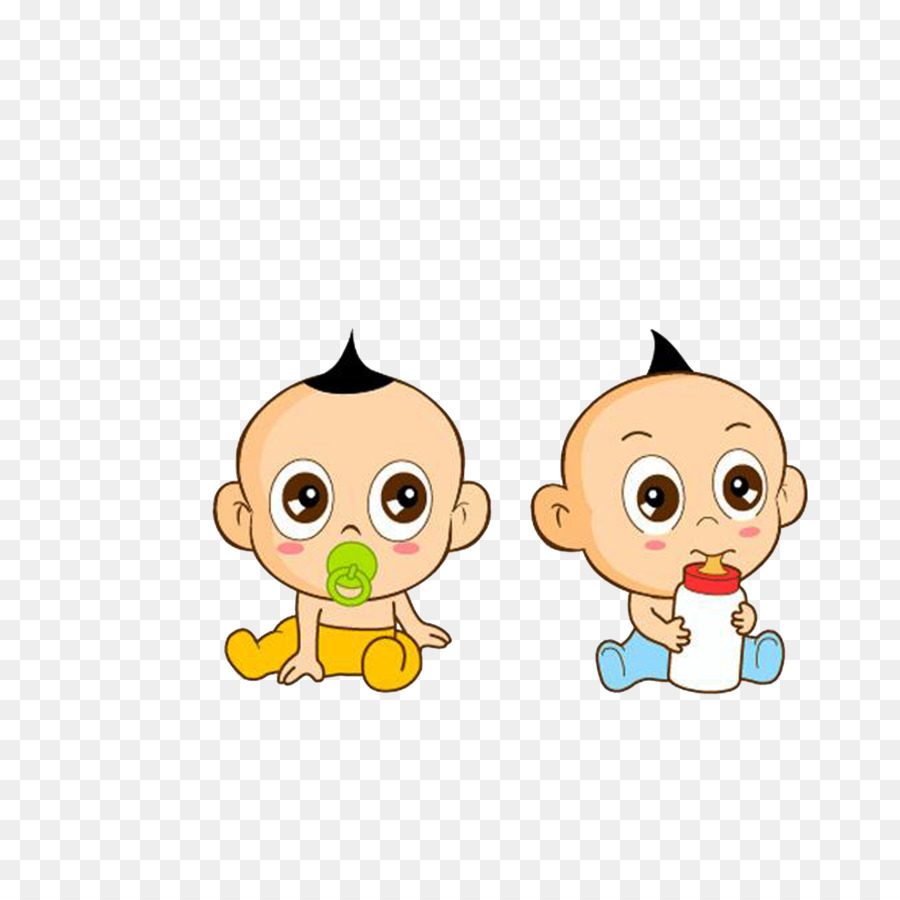 Bambino Cartoon Latte Bambino - latte e gemelli neonati con un ciuccio