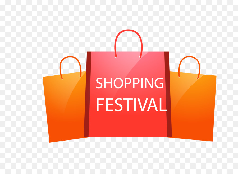 Shopping bag Borsa della spesa - Vector orange moda borse per la spesa