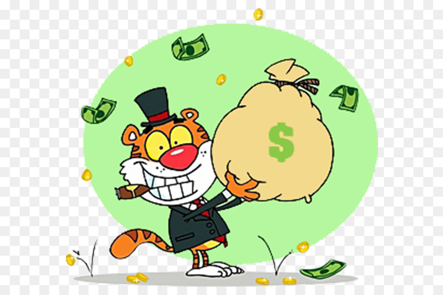 Tiger Geld Tasche Clip-art - Cartoon Tiere holding-Geld-Taschen