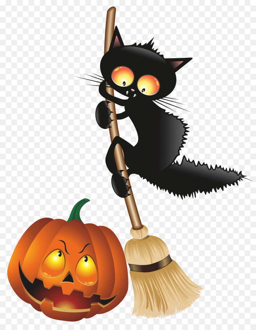 Gatto nero di Halloween Gattino Clip art - strega gatto