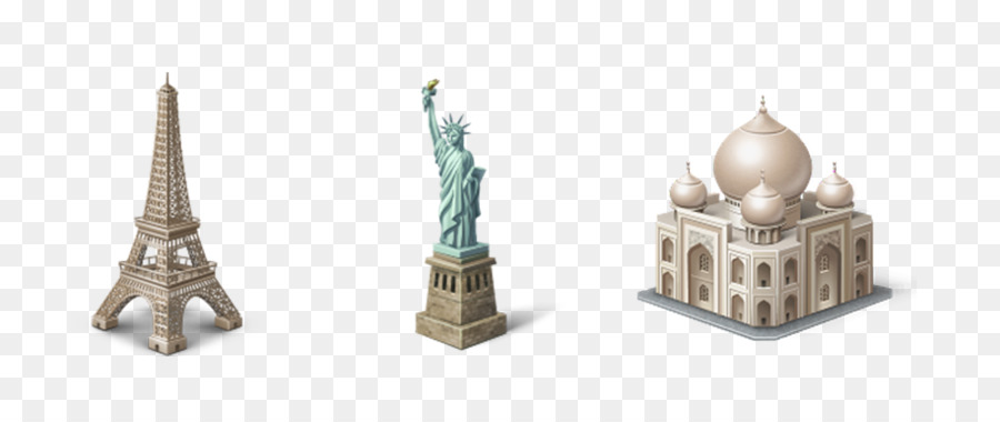 ICO Icona - Statua della Libertà, la Torre Eiffel, il Taj Mahal