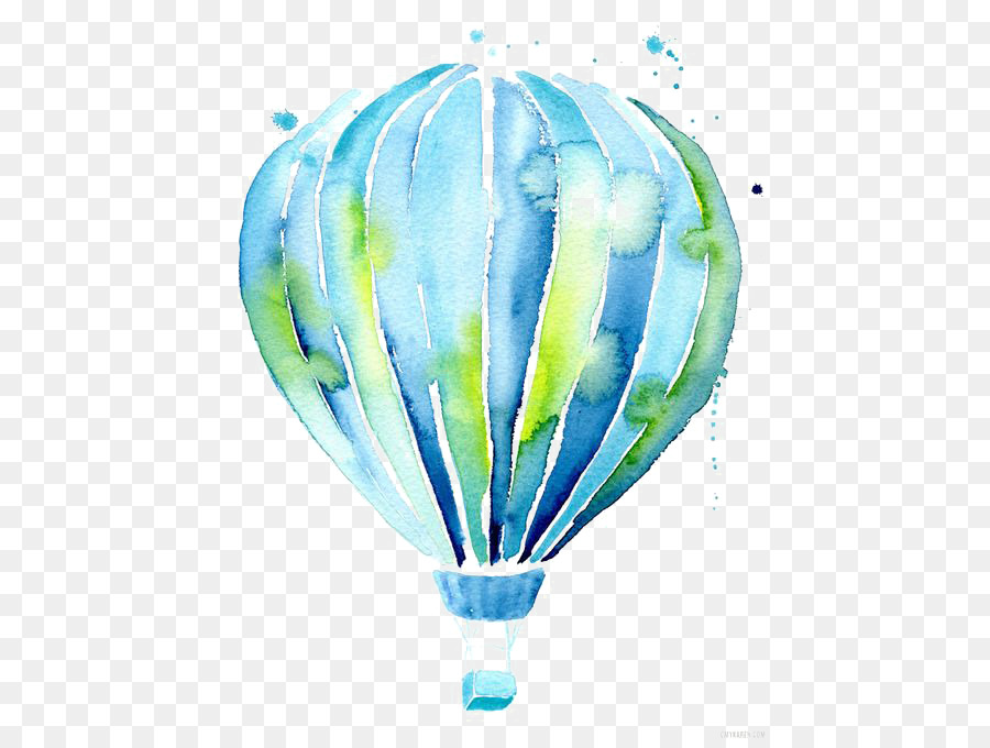 Heißluft-Ballon-Zeichnung-Aquarell-Malerei - Cartoon hot air balloon Aquarell gemalt einfache