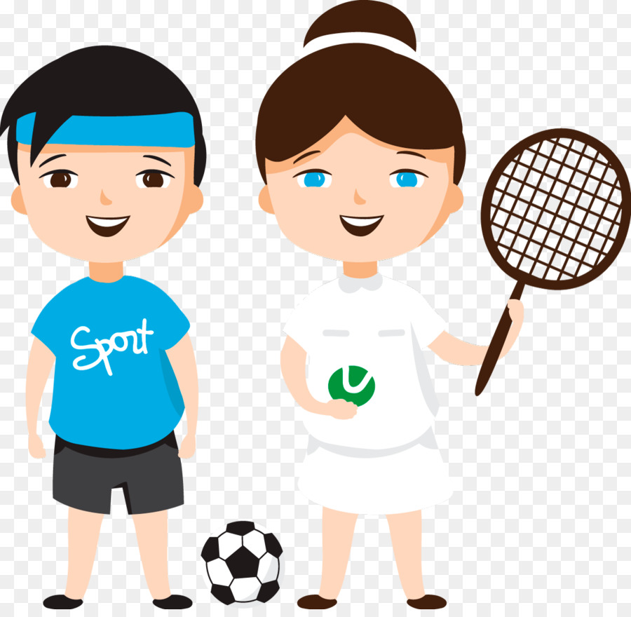 Cartoon-Kind-Sport Illustration - Fußball tennis