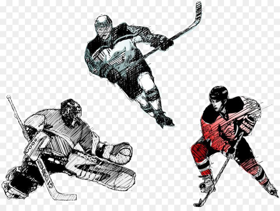 Eishockey-Spieler-Hockey Feld-Hockey-puck - Vektor-Eis-hockey-Spieler