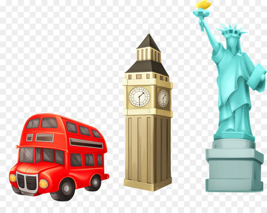 Statua della Libertà Stock illustrazione, Illustrazione - Vector cartoon Viaggiare, Regno Unito, Big Ben