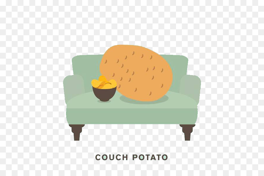 Gioco di parole visivo Umorismo gioco di parole - Pigro couch potato cartone animato immagini