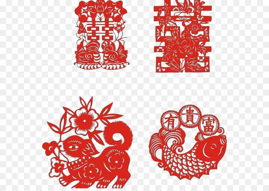 Cane zodiaco Cinese Chun Fai il capodanno Cinese Antitetici distico - Nuovo Anno cinese finestra griglie