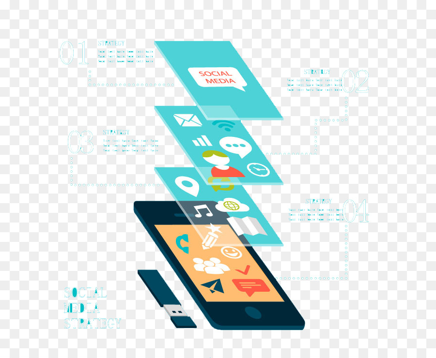 Social-media-Smartphone Mobile app Informationen - Online-social-media-smartphone-information-Karte-Vektor