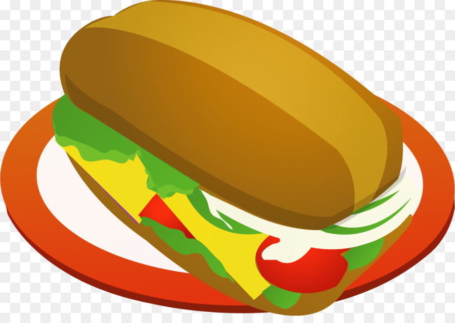 Hamburger, Hot dog, Fast food, patatine fritte Colazione - Cartoon Gourmet Hot Dog