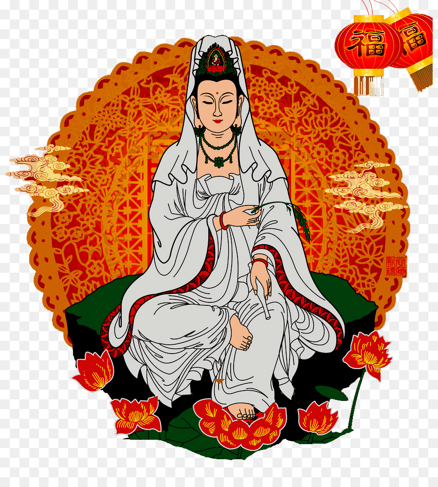 Guanyin Bodhisattva Arhat Buddharupa Buddismo - Lotus Dea della Misericordia