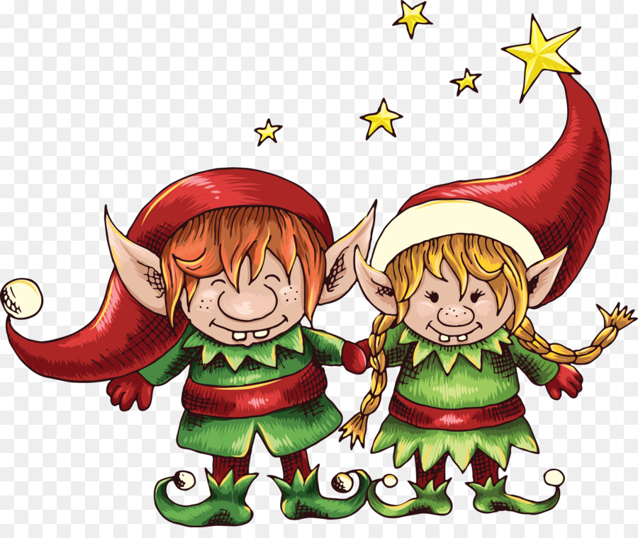 Invito di nozze di natale Babbo Natale elfo Save the date - Vettore di elf