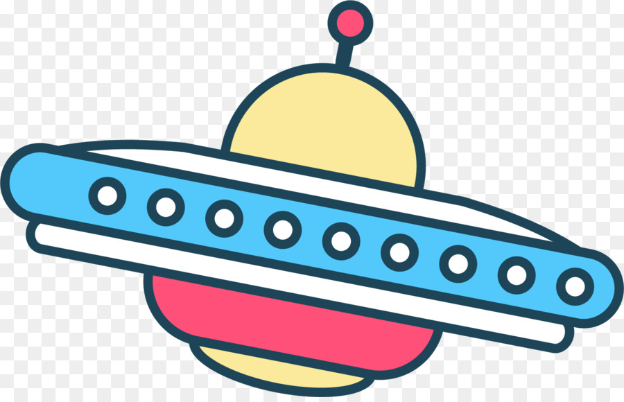 Disegno oggetto volante non identificato Clip art - Dipinto a mano colorato astronave UFO
