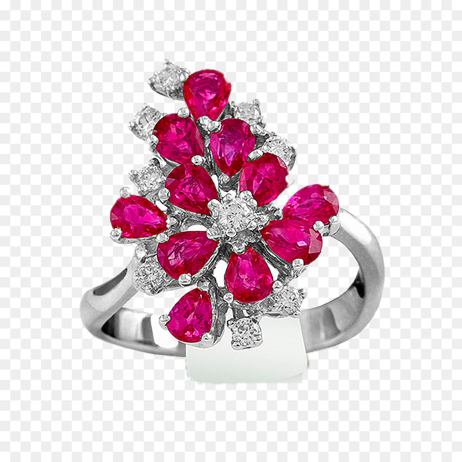 Anello Gioielli Con Diamanti Rubino - Rubino Anello Con Diamante