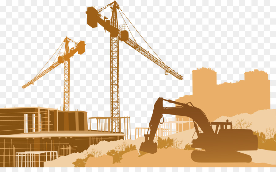 Ingegneria edile-architettura sicurezza in cantiere Gru - vettore escavatore