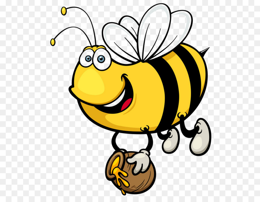 Biene Cartoon Insekt Illustration - Biene Honig Topf