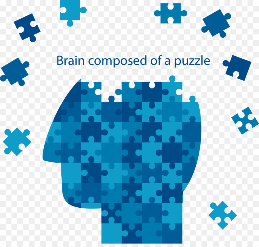 Puzzle Intervista Esperienza Di Vendita - Creative blue brain puzzle vettore materiale