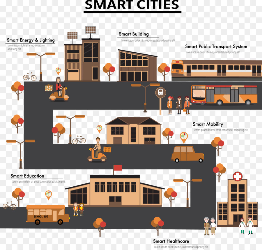 Infografik Illustration - Dekorative s-förmige road town