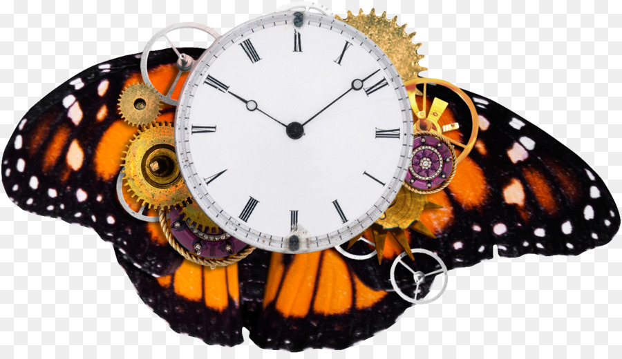 Uhr clipart - Kreative Schmetterlings-Uhr