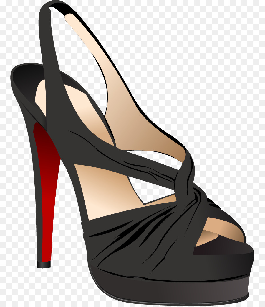 Schuh-Sandale-High-Heels-Schuhe Ballet flat - schwarze high heels