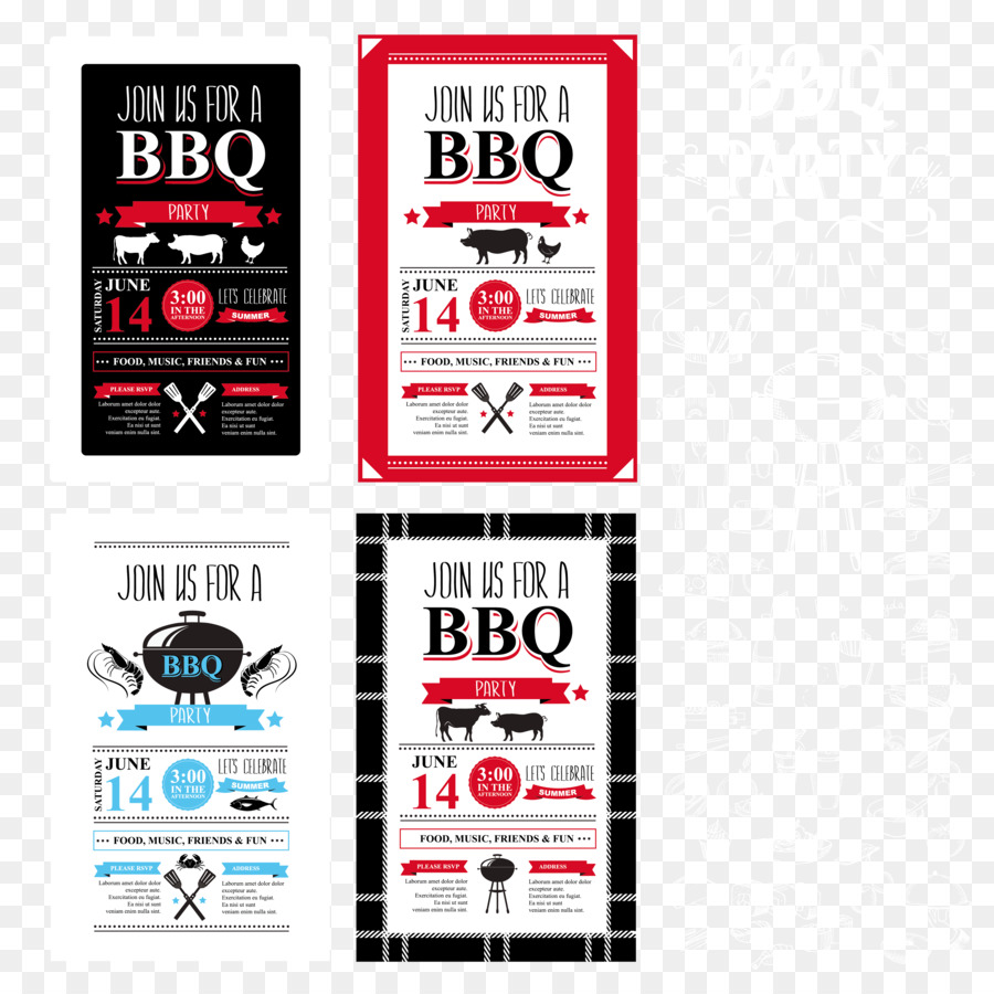 Menu Barbecue Cafe Partito - Vettore BARBECUE grill menu design