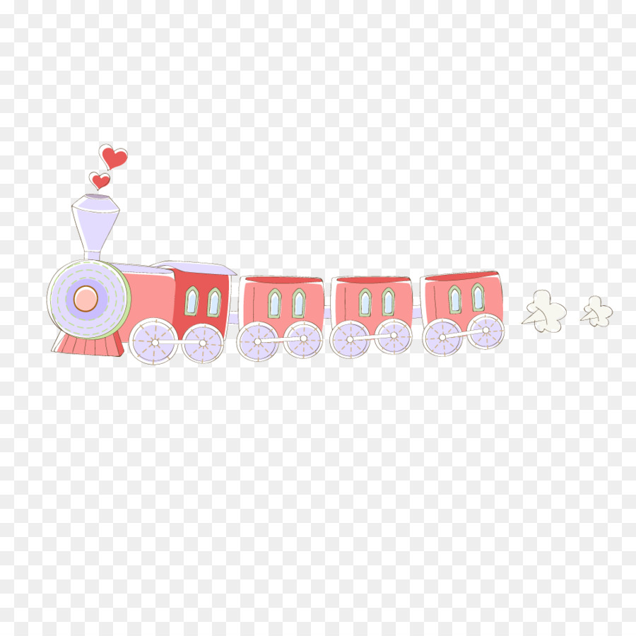 Zug Cartoon - Pink Love Train