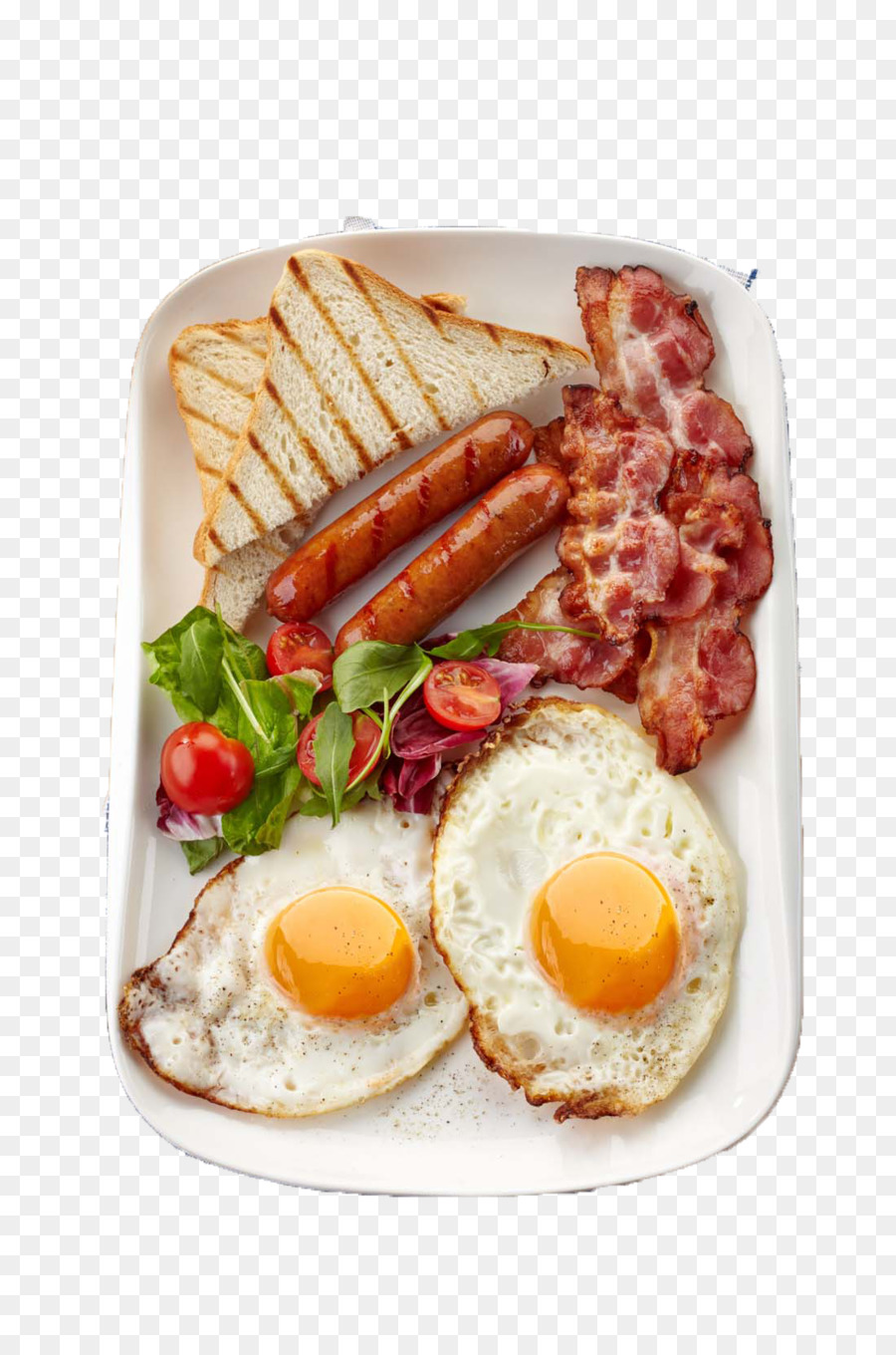 Xúc xích bữa Sáng thịt xông khói và trứng Chiên bánh mì Nướng - ngon ăn sáng