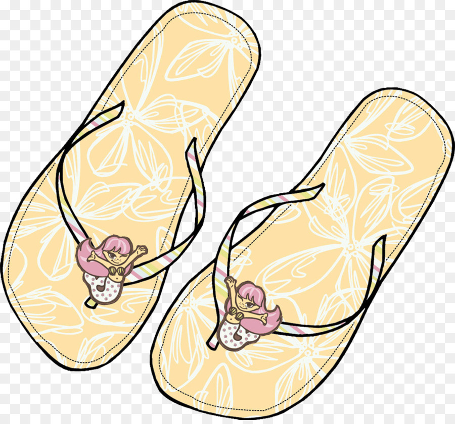Pantofola Cartoon Scarpa Illustrazione - Sirena pantofole cartoon