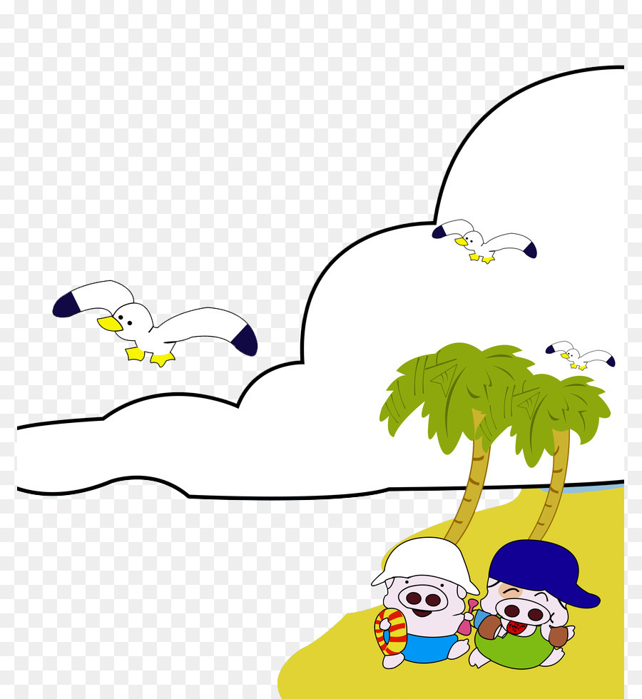 Swan oca Uccello Cartoon Becco Illustrazione - Isola del mare