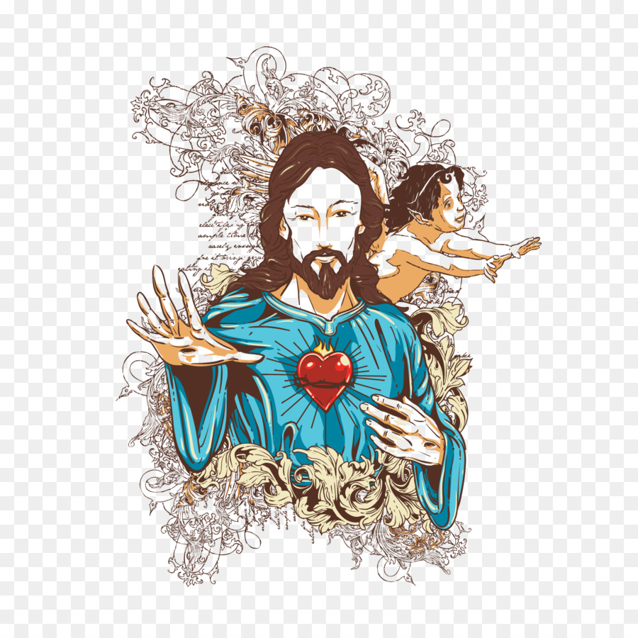 Abbildung - Vektor Jesus auferstanden farbiger Mann.