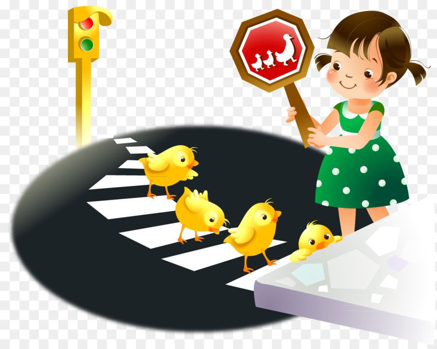Semaforo Poster di attraversamento Pedonale - Ai bambini di disegnare personaggi dei cartoni animati sono semaforo
