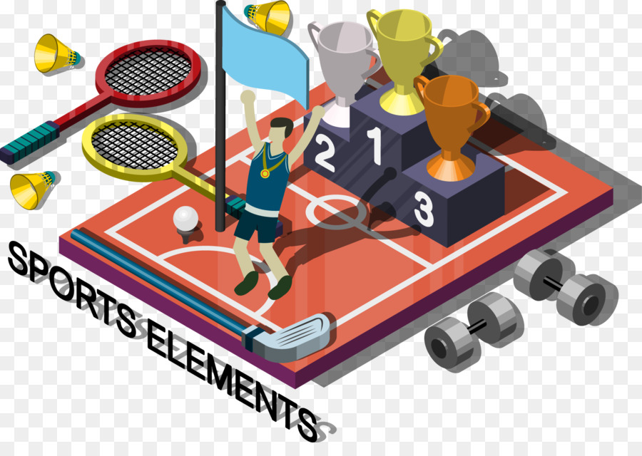 Illustrazione Infografica - Decorativo tennis badminton trofeo bilanciere