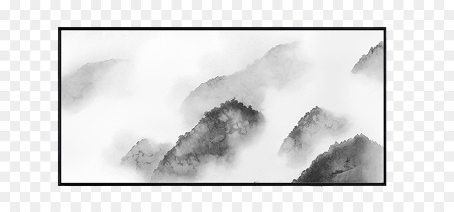 Sơn màu đen và trắng Mực - Bức tranh phong cảnh mây và có sương mù png tải  về - Miễn phí trong suốt Khung Hình png Tải về.