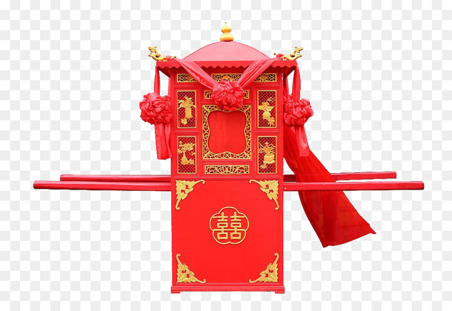 Cina Lettiera u559cu8f4e Tradizione Cinese di matrimonio - Big red portantina