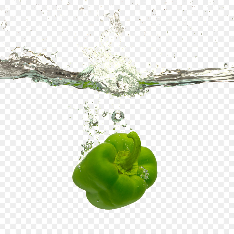 Paprika, Wasser, Pflanzliche Nahrung Rezept - grüner Pfeffer