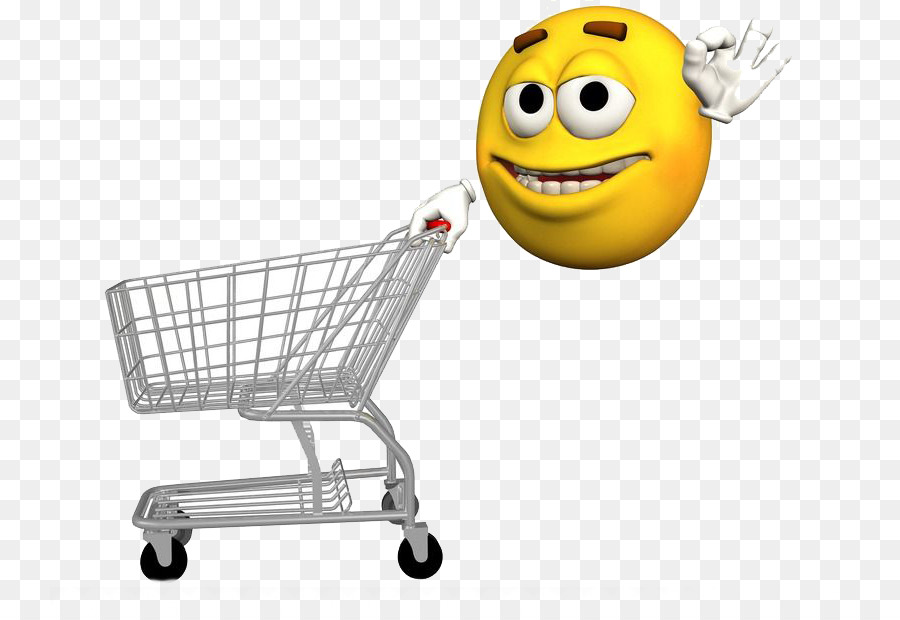 Shopping-Smiley-Emoticon-Stock Fotografie, Clip-art - Gelbe Schurke und Warenkorb