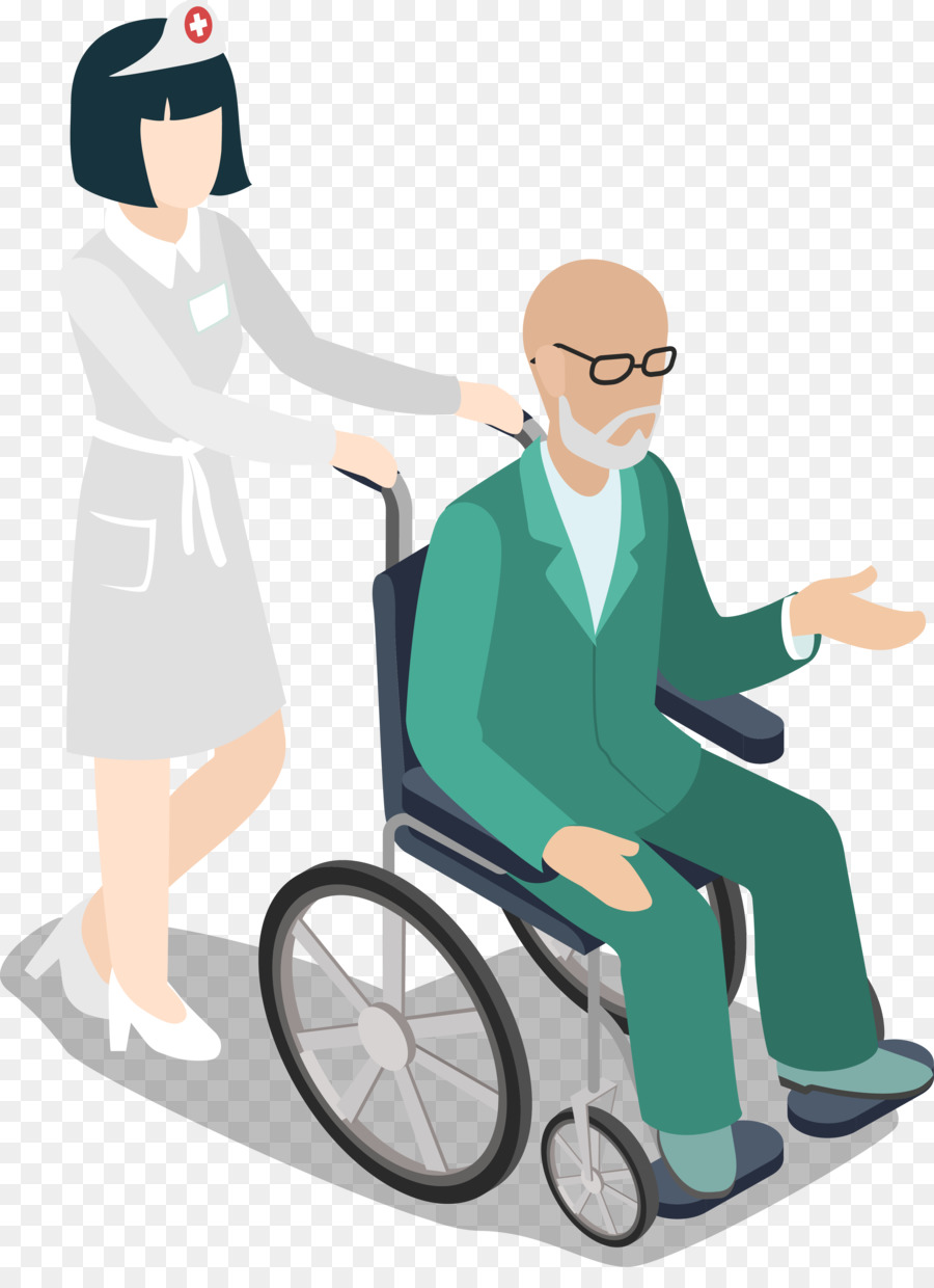 Alter Rollstuhl clipart - Mitarbeiter des Gesundheitswesens und der Altenpflege