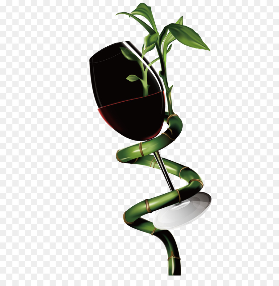 Vino rosso Lucky bamboo bicchiere di Vino - Calice del vino rosso