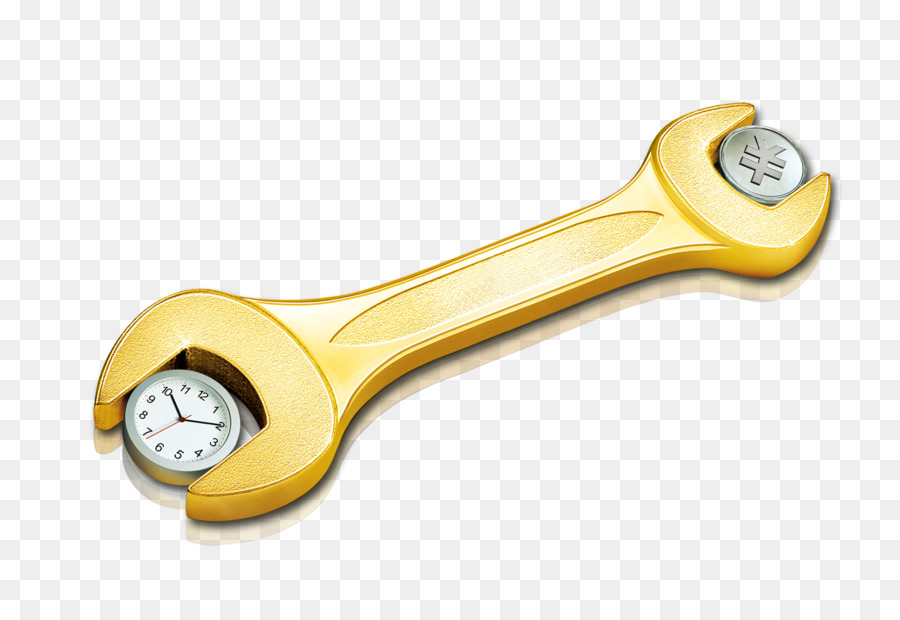 Geld Gratis Clip art - Golden gold Schraubenschlüssel auf das Geld und die Zeit