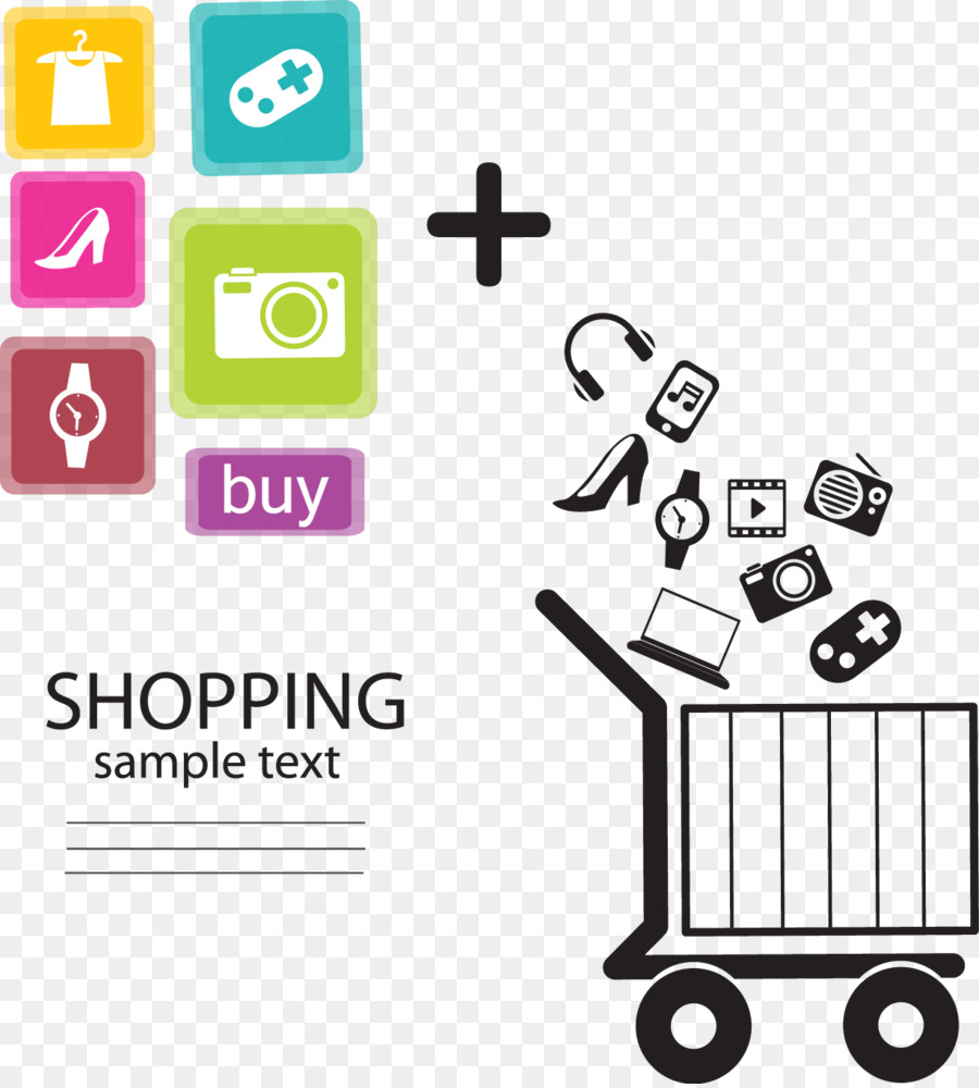 Online-shopping Warenkorb Infografik - Vektor-Netzwerk-Warenkorb