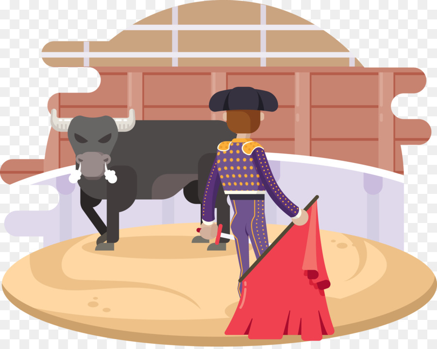 Rinder im spanischen Stil mit Stierkampf-Illustration - computer Krieger